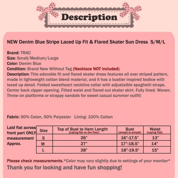 Denim Blue Stripe Laced Up Fit Flare Skater Dress - Picture 8 of 8